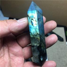 img 2 attached to Labradorite Healing Crystal Wand - 6 Faceted Reiki Chakra Stone For Meditation And Decor