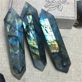 img 1 attached to Labradorite Healing Crystal Wand - 6 Faceted Reiki Chakra Stone For Meditation And Decor