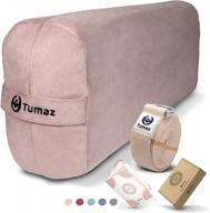 tumaz rectangular yoga bolster set - soft pillow for restorative yoga and meditation, includes carry handle, 8-feet yoga strap, and machine washable cover for easy care logo