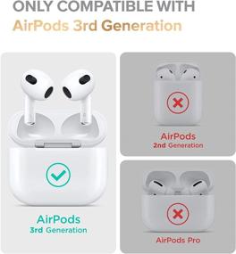 img 3 attached to 🎧 MOBOSI AirPods 3rd Gen Case: Keychain Silicone Cover for Men & Women, Shockproof & Anti-Slip, Rugged Design - Black (2021)