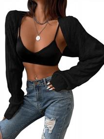 img 2 attached to Long Sleeve Open Front Knit Crop Cardigan Sweater For Women By SweatyRocks