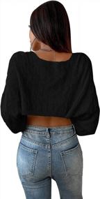 img 3 attached to Long Sleeve Open Front Knit Crop Cardigan Sweater For Women By SweatyRocks