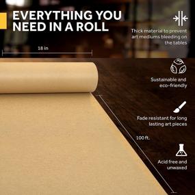 img 1 attached to 18-inch x 1,200-inch (100 ft) Brown Kraft Paper Roll - Made in USA | Multipurpose: Packing, Moving, Gift Wrapping, Shipping, Parcel, Wall Art, Crafts, Bulletin Boards, Floor Covering, Table Runner