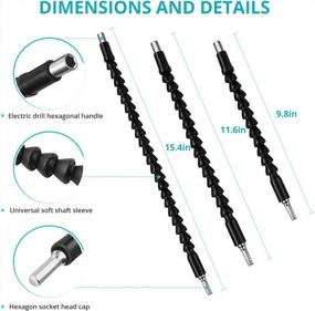 img 3 attached to 3 шт. гибкий удлинитель сверла, универсальный мягкий вал 1/4 "шестигранный адаптер магнитная отвертка для ручной дрели многоцелевой
