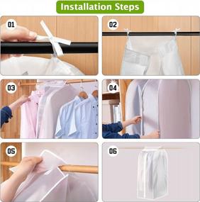 img 1 attached to Medium KONKY Garment Clothes Cover Protector - Dustproof Waterproof Hanging Clothing Storage Bag With Full Zipper & Magic Tape & Strap For Coat Dress Windcoat