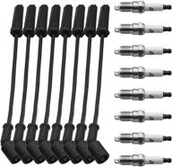 🔥 high-quality spark plugs & wires set for 2009-2014 avalanche escalade tahoe camaro corvette colorado express silverado 1500 2500 3500 suburban yukon xl sierra savana 4.8l 5.3l 6.0l 6.2l - 16 pcs 41-110 spark plugs & 9748uu 9748hh wires логотип