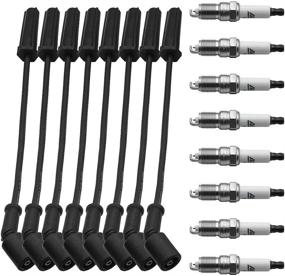 img 4 attached to 🔥 High-Quality Spark Plugs & Wires Set for 2009-2014 Avalanche Escalade Tahoe Camaro Corvette Colorado Express Silverado 1500 2500 3500 Suburban Yukon XL Sierra Savana 4.8L 5.3L 6.0L 6.2L - 16 PCS 41-110 Spark Plugs & 9748UU 9748HH Wires