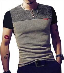 img 2 attached to Stylish Slim-Fit Button T-Shirts For Men With Contrasting Color Stitching By LOGEEYAR