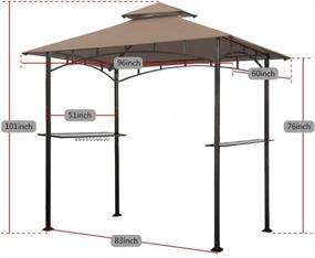 img 2 attached to Upgrade Your Backyard BBQ With KEYMAYA 8X5 Grill Gazebo Shelter: Double Tier Canopy, Steel Frame And Bar Counters + Bonus LED Lights