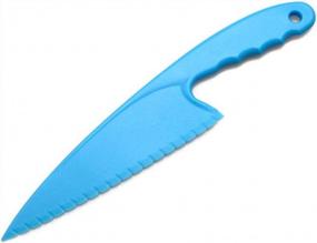 img 1 attached to 4-Piece Plastic Cake Knives With Serrated Edges: Perfect For Cutting Cakes, Breads, Vegetables & Fruits - Random Colors!