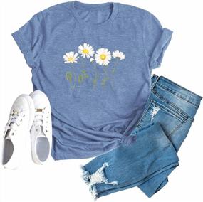 img 4 attached to Women'S Daisy Graphic T-Shirt: Cute Wild Flower Print For Summer Casual Style!