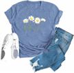 women's daisy graphic t-shirt: cute wild flower print for summer casual style! logo