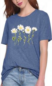 img 3 attached to Women'S Daisy Graphic T-Shirt: Cute Wild Flower Print For Summer Casual Style!