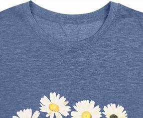 img 1 attached to Women'S Daisy Graphic T-Shirt: Cute Wild Flower Print For Summer Casual Style!