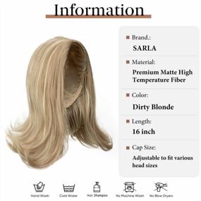 img 2 attached to Get A Glamorous Look With SARLA'S Cheap Synthetic Half Headband Wig For White Women In Dirty Blonde Shade With Thick And Curly Drawstring Cap Ponytail