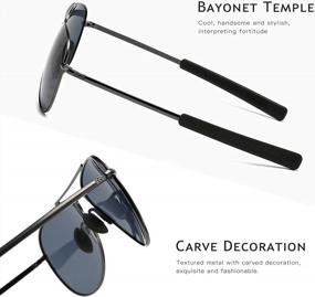 img 1 attached to Men'S Polarized Aviator Sunglasses Military Style 100% UV400 Protection SUNGAIT Pilot Bayonet Temples