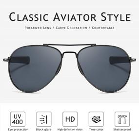 img 3 attached to Men'S Polarized Aviator Sunglasses Military Style 100% UV400 Protection SUNGAIT Pilot Bayonet Temples