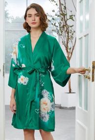 img 3 attached to Experience Timeless Beauty With Ledamon'S Classic Floral Kimono Short Robe For Women