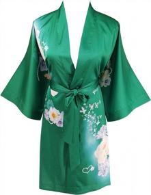 img 4 attached to Experience Timeless Beauty With Ledamon'S Classic Floral Kimono Short Robe For Women