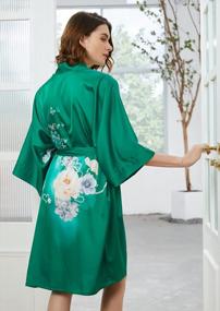 img 2 attached to Experience Timeless Beauty With Ledamon'S Classic Floral Kimono Short Robe For Women