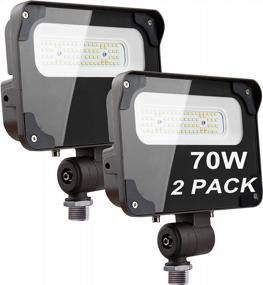 img 4 attached to 2-Pack 70W LED Flood Lights Outdoor - 10500LM (400W Equivalent) W/ Dusk To Dawn Photocell & IP65 Waterproofing For Yard, Garage, Playground | 5000K