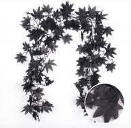 recutms черная гирлянда на хэллоуин черная осенняя гирлянда из кленовых листьев искусственные подвесные черные лозы листья гирлянда декор для дома осень день благодарения украшения на хэллоуин логотип