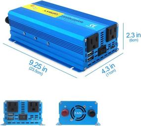 img 2 attached to 🔌 LVYUAN 1000W Pure Sine Wave Power Inverter: 24V to 110V DC to AC Converter with Dual USB Ports and AC Outlets - Ideal for Car, RV, Truck, Home Solar System