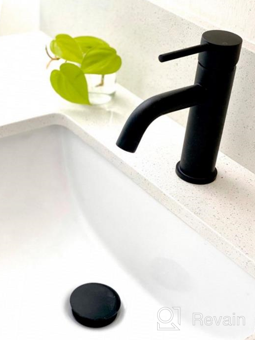 img 1 attached to Matte Black Bathroom Faucet With Pop-Up Drain Assembly, Single Lever, Single Hole, And 6-Inch 3 Hole Cover Deck Plate - TRUSTMI Brass review by Nick Mitchell