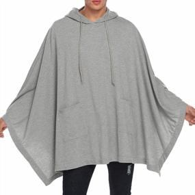 img 3 attached to Hooded Cape Coat For Men | Casual Pullover With Irregular Hemline And Long Sleeves