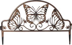 img 4 attached to Bronze Decorative Butterfly Design Fence Garden Edging Landscape Border Path Panel, Pack Of 6 (QI004110.6) By Gardenised