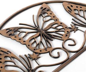 img 2 attached to Bronze Decorative Butterfly Design Fence Garden Edging Landscape Border Path Panel, Pack Of 6 (QI004110.6) By Gardenised