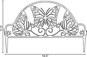 img 1 attached to Bronze Decorative Butterfly Design Fence Garden Edging Landscape Border Path Panel, Pack Of 6 (QI004110.6) By Gardenised