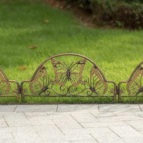 img 3 attached to Bronze Decorative Butterfly Design Fence Garden Edging Landscape Border Path Panel, Pack Of 6 (QI004110.6) By Gardenised