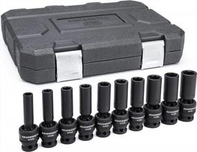 img 4 attached to GEARWRENCH 10 Pc. 1/2" Drive 6 Pt. Deep Universal Impact Socket Set, SAE - 84943N