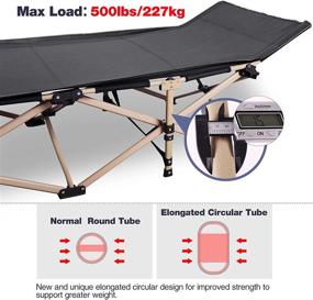 img 3 attached to Sturdy And Portable Extra Wide Camping Cot For Adults - REDCAMP Folding Cot, Ideal For Camping And Office Use, Black