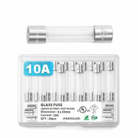 img 3 attached to Chanzon 10A 250V/125V 6X30Mm Glass Fuses (Pack Of 20) - Fast Blow Cartridge Tube Fuse F12AL 125V/250V (6.4Mm X 30.3Mm) - UL Listed