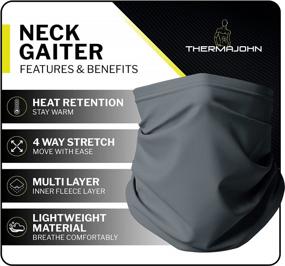 img 3 attached to Men'S Fleece Neck Warmer Gaiter For Cold Weather - Winter Scarf