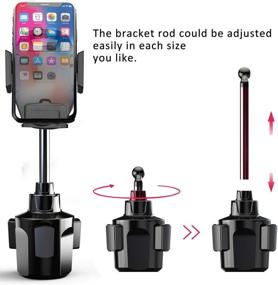 img 2 attached to Car Cup Holder Cell Phone Mount - Heavy Duty Phone Holder for LG Wing, K92 5G, Velvet, Stylo 6, Q70, K51, V60 ThinQ 5G, G8X ThinQ, Harmony 4, Expression Plus 3, K31, Phoenix 5, Aristo 5