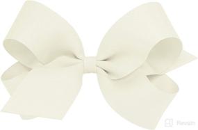 img 3 attached to 🎀 Large Classic Grosgrain Hair Bow for Girls with WeeStay Clip and Plain Wrap - Wee Ones