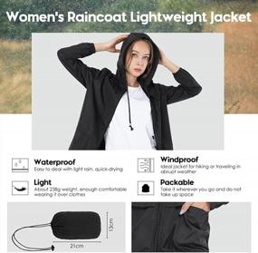 img 3 attached to Lightweight Waterproof Women'S Raincoat - Packable Windbreaker Hooded Jacket For Outdoor Activities By ZEALOTPOWER