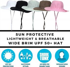 img 2 attached to Солнцезащитная шляпа для девочек с широкими полями и защитой от ультрафиолета UPF 50+ — доступна в нескольких цветах — SwimZip