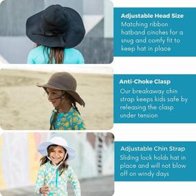 img 1 attached to Солнцезащитная шляпа для девочек с широкими полями и защитой от ультрафиолета UPF 50+ — доступна в нескольких цветах — SwimZip