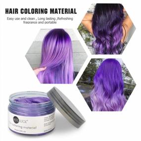 img 3 attached to Temporary Hair Dye Clay - Purple Hair Coloring Wax For Cosplay, Halloween, And Parties - 4.23 Oz Natural Hair Material Pomade - Disposable Hair Styling Ash