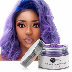 img 4 attached to Temporary Hair Dye Clay - Purple Hair Coloring Wax For Cosplay, Halloween, And Parties - 4.23 Oz Natural Hair Material Pomade - Disposable Hair Styling Ash