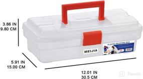img 2 attached to 🧰 MEIJIA Portable Tool Storage Box with Foldable Latches - Black and Orange (12"x5.9"x3.94")
