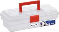🧰 meijia portable tool storage box with foldable latches - black and orange (12"x5.9"x3.94") logo