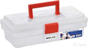 img 4 attached to 🧰 MEIJIA Portable Tool Storage Box with Foldable Latches - Black and Orange (12"x5.9"x3.94")