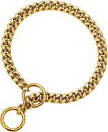 🐶 txprodogchains: premium 18k gold chain dog collar - durable stainless steel cuban link for walking and training small to large dogs (10in to 24in) logo