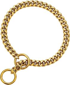 img 4 attached to 🐶 txprodogchains: Premium 18K Gold Chain Dog Collar - Durable Stainless Steel Cuban Link for Walking and Training Small to Large Dogs (10in to 24in)