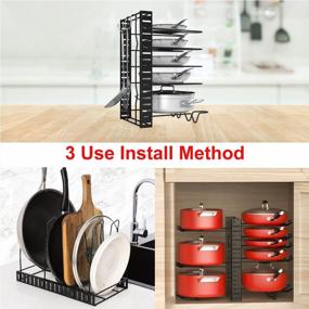 img 3 attached to Streamline Your Kitchen With MDHAND'S Adjustable Pots And Pans Organizer For Cabinets - 3 DIY Methods And Pot Lid Storage Included